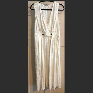 Madewell Linen White Midi Dress